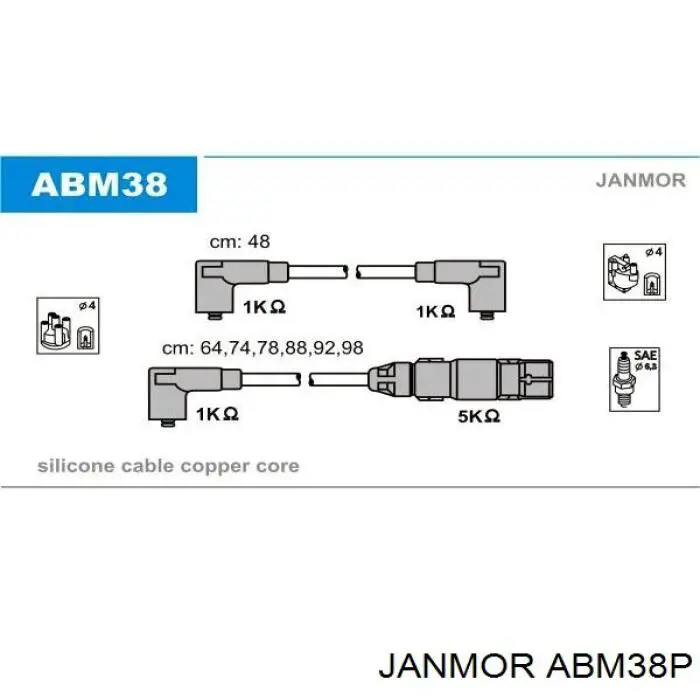 ABM38P Janmor высоковольтные провода