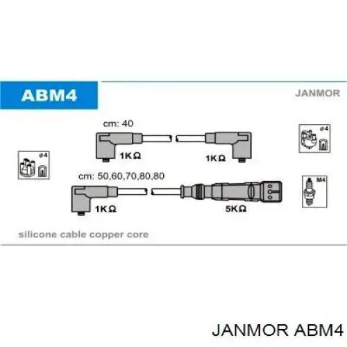 Высоковольтные провода ABM4 Janmor