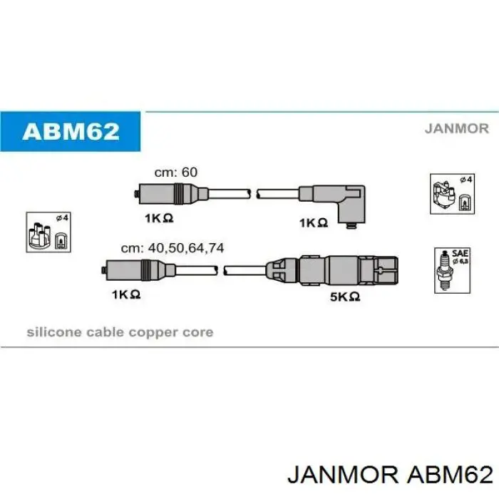 Высоковольтные провода ABM62 Janmor