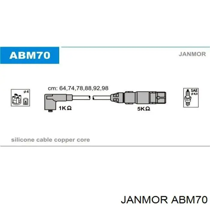Купить ABM70 Janmor Провода высокого напряжения