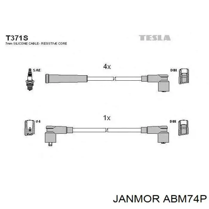Купить ABM74P Janmor Провода высокого напряжения