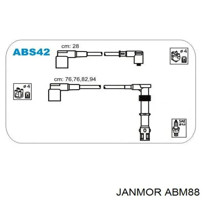 Высоковольтные провода ABM88 Janmor