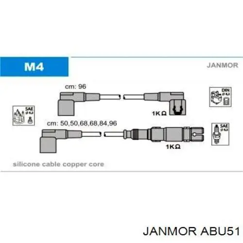 Провода зажигания Janmor ABU51 цена, от 26.27 USD