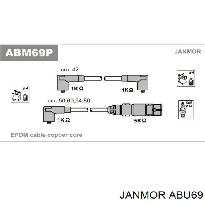 Провода зажигания Janmor ABU69 цена, от 44.56 USD