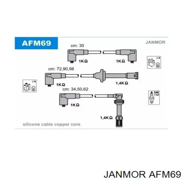 Высоковольтные провода AFM69 Janmor