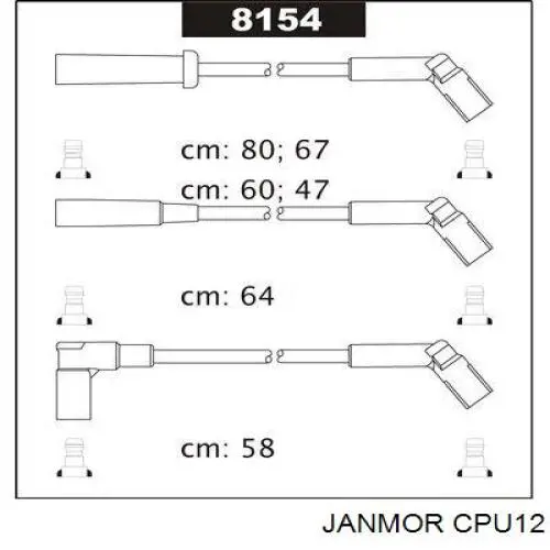 Высоковольтные провода CPU12 Janmor