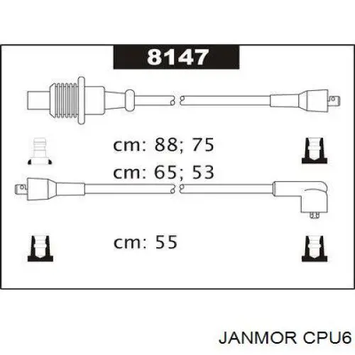 Высоковольтные провода CPU6 Janmor