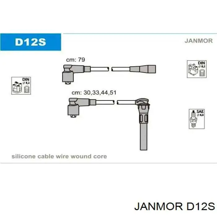 Высоковольтные провода D12S Janmor