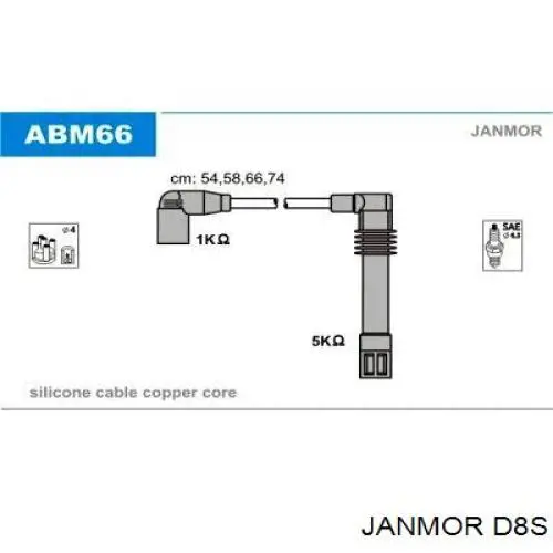Провода зажигания Janmor D8S цена, от 18.56 USD