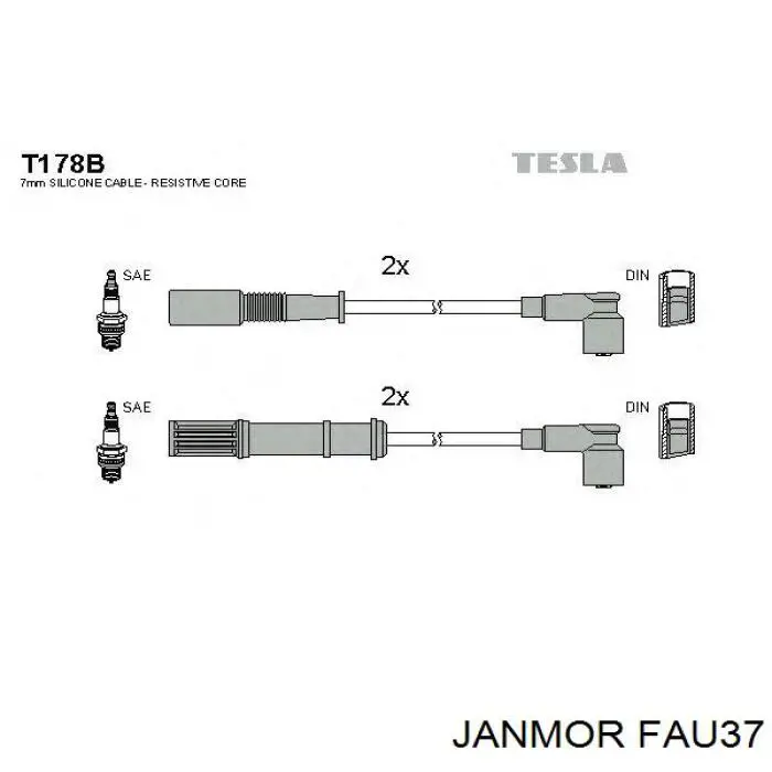 Высоковольтные провода FAU37 Janmor