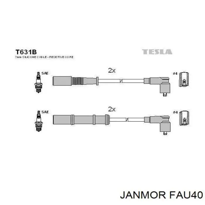 Высоковольтные провода FAU40 Janmor