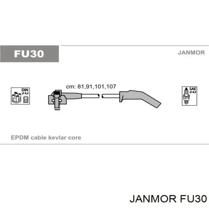 Высоковольтные провода FU30 Janmor