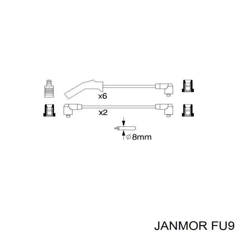Провода зажигания Janmor FU9 цена, от 43.49 USD