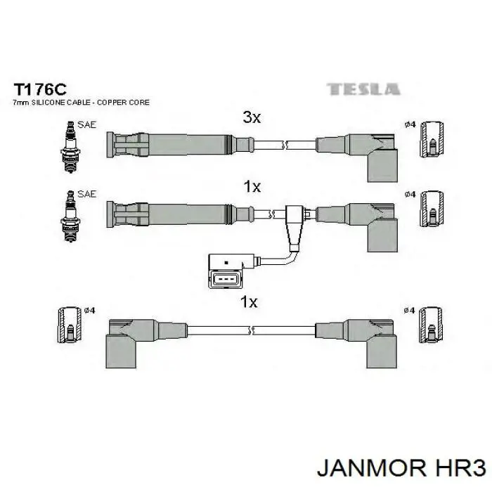 Высоковольтные провода HR3 Janmor