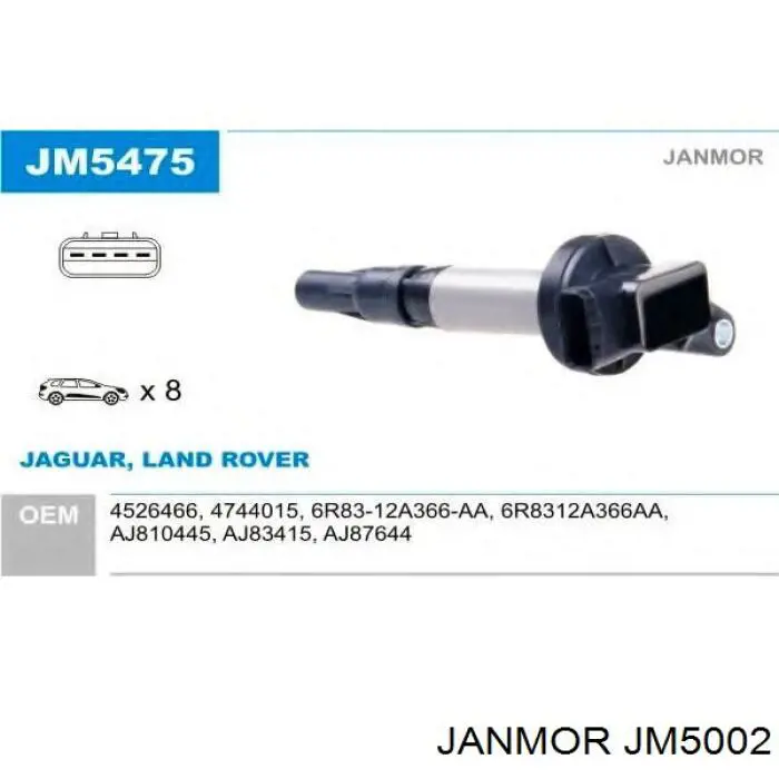 Купить JM5002 Janmor Катушка зажигания