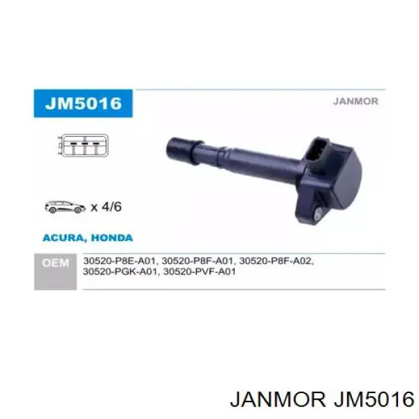 Катушка зажигания JM5016 Janmor