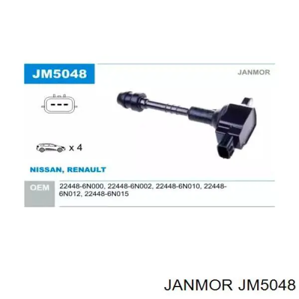 Катушка зажигания JM5048 Janmor