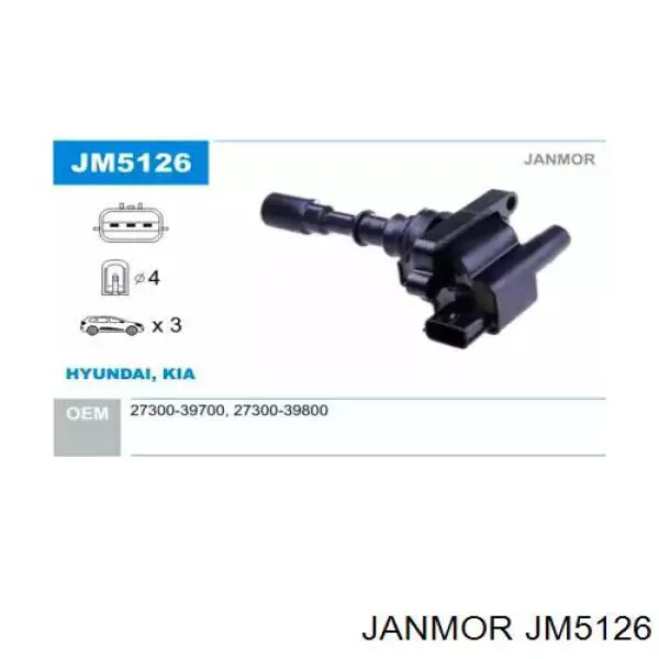 Катушка зажигания JM5126 Janmor