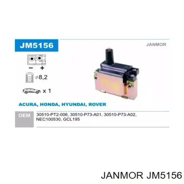 Катушка зажигания JM5156 Janmor