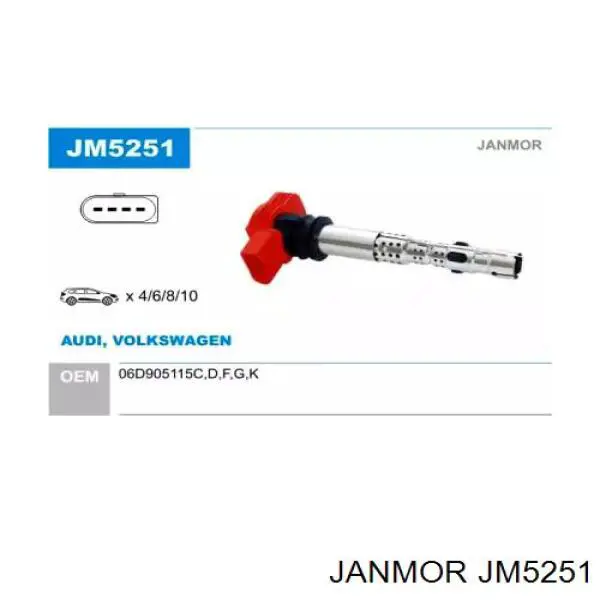 Катушка зажигания JM5251 Janmor