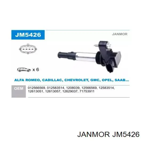 Катушка зажигания JM5426 Janmor