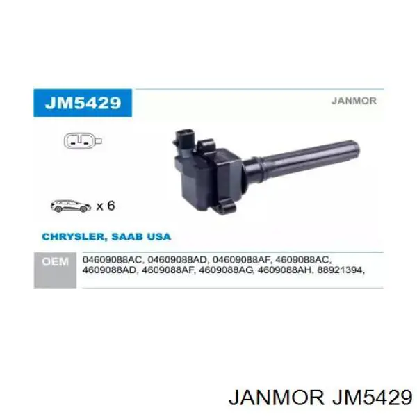 Катушка зажигания JM5429 Janmor