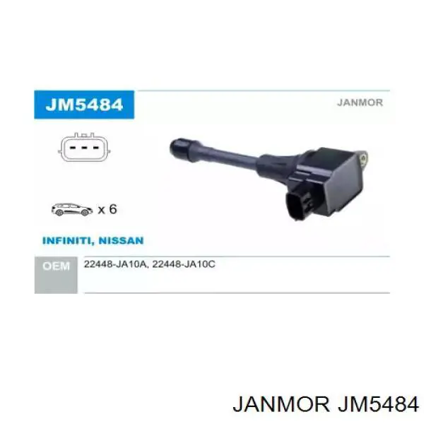 Катушка зажигания JM5484 Janmor