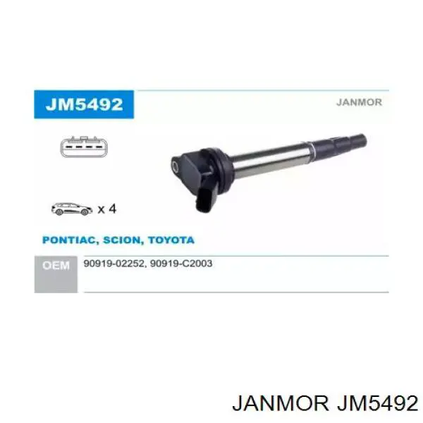 Катушка зажигания JM5492 Janmor