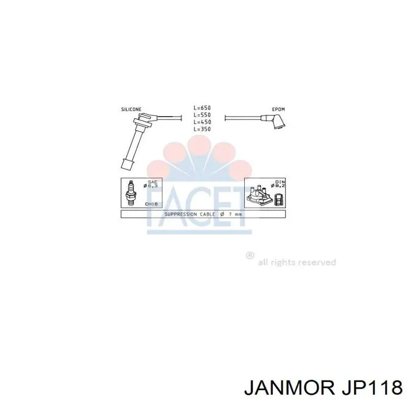 Купить JP118 Janmor Провода высокого напряжения