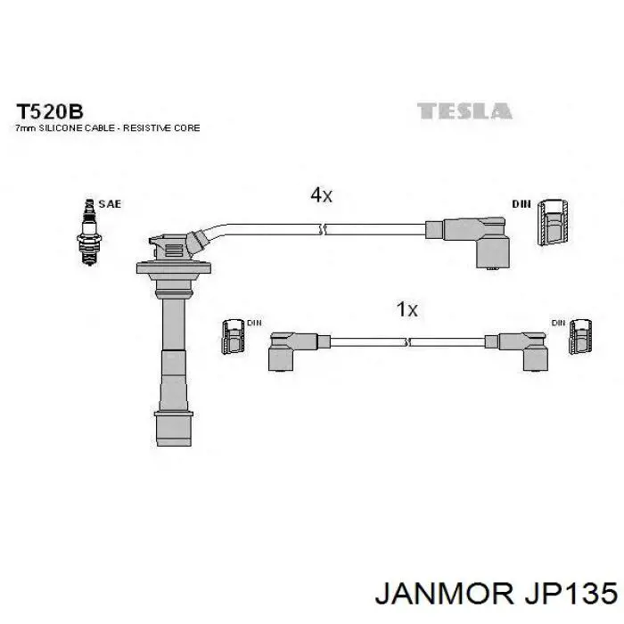 JP135 Janmor Провода высоковольтные