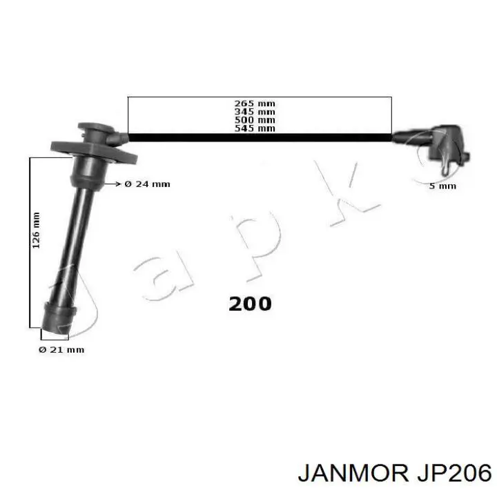 Провода зажигания Janmor JP206 цена, от 23.67 USD