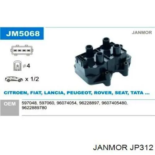 Купить JP312 Janmor Провода высокого напряжения