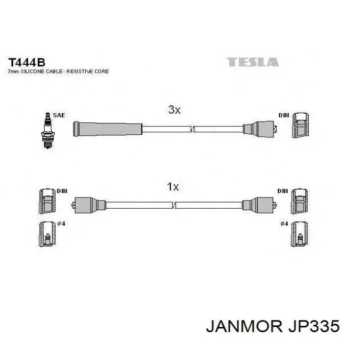 Высоковольтные провода JP335 Janmor