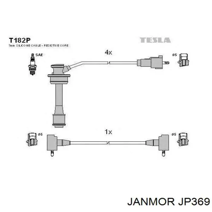 Высоковольтные провода JP369 Janmor