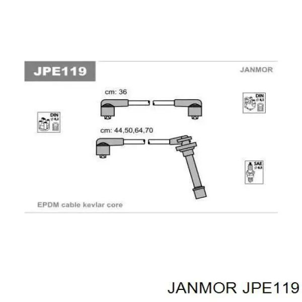 Провода высоковольтные, комплект Janmor JPE119