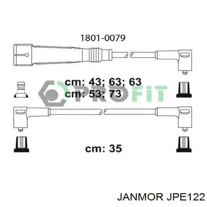 JPE122 Janmor Провода высоковольтные