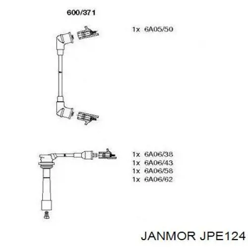 Высоковольтные провода JPE124 Janmor