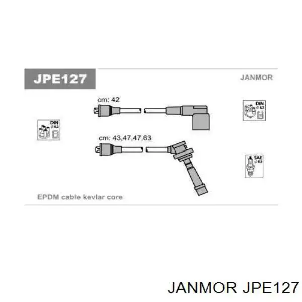 Высоковольтные провода JPE127 Janmor