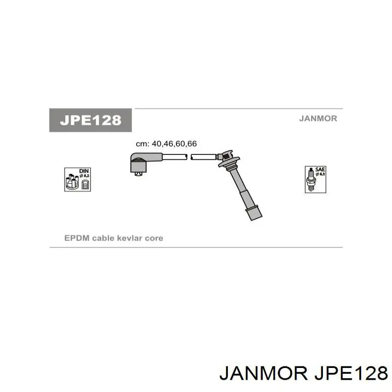 Высоковольтные провода JPE128 Janmor