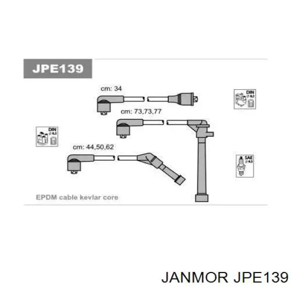JPE139 Janmor высоковольтные провода