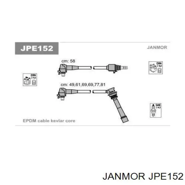 Высоковольтные провода JPE152 Janmor