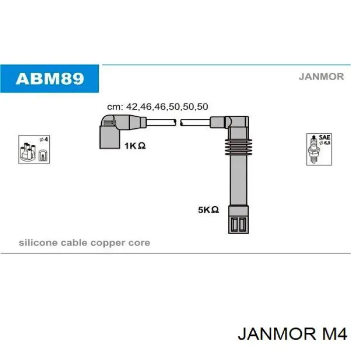 Высоковольтные провода M4 Janmor