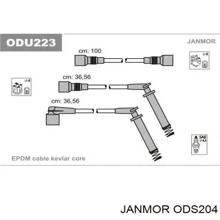 Высоковольтные провода ODS204 Janmor