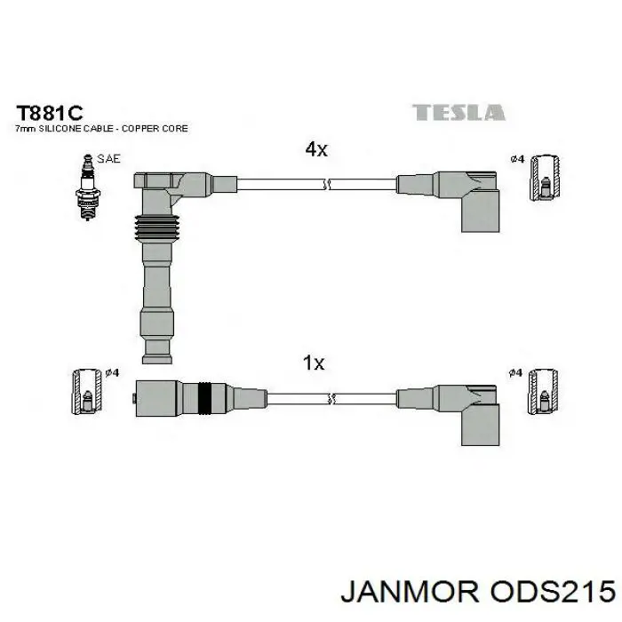 ODS215 Janmor Провода высоковольтные