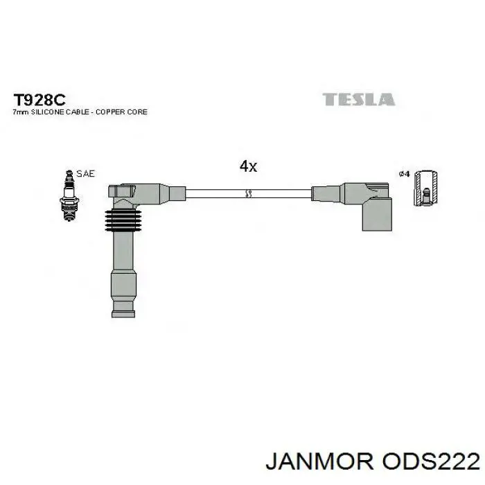 ODS222 Janmor Провода высоковольтные