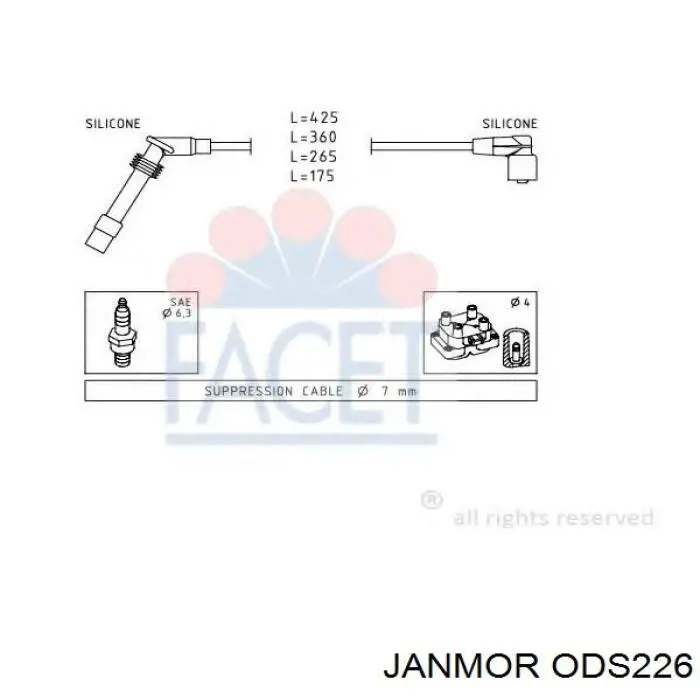 ODS226 Janmor Провода высоковольтные