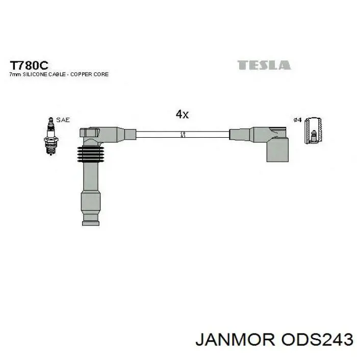 Высоковольтные провода ODS243 Janmor