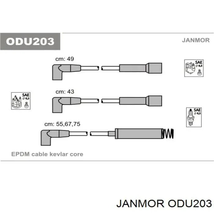 ODU203 Janmor высоковольтные провода