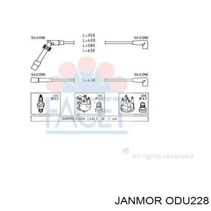 Провода зажигания Janmor ODU228 цена, от 21.68 USD