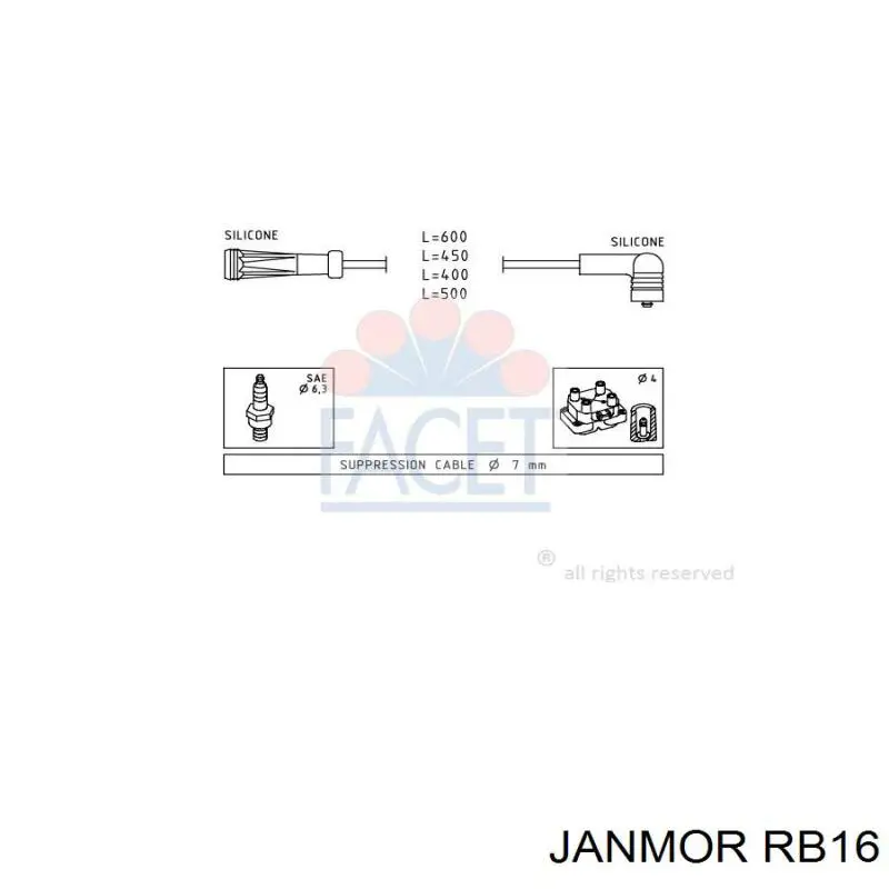 Высоковольтные провода RB16 Janmor